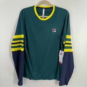 NWT Fila Performance Energy Tennis UV Protection Long Sleeve Heritage Crew Shirt